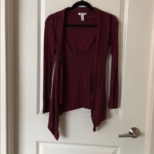Thin maroon cardigan